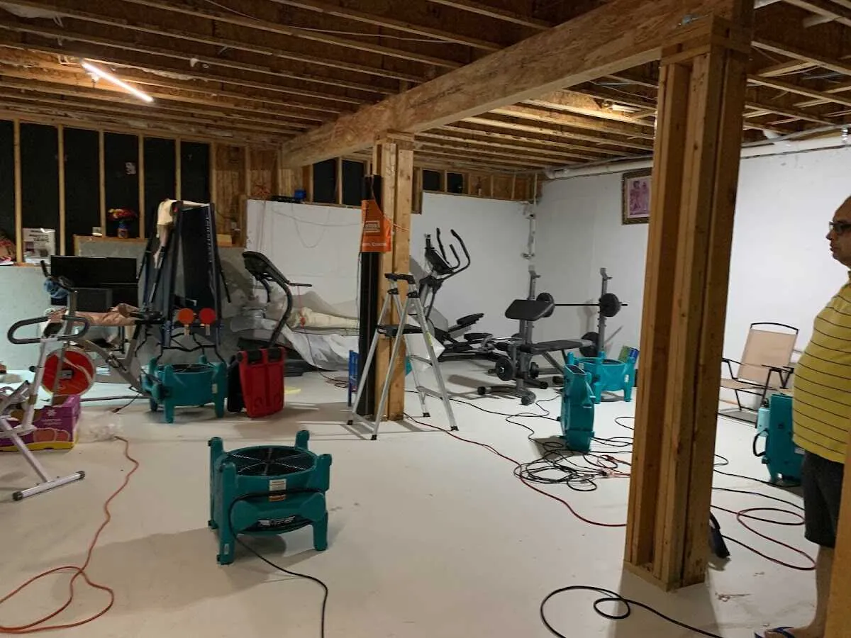 Basement drying equipment setup for Structural Drying in Ilion
